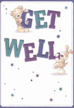 Bright and uplifting, this get well card glows with the same positive energy you feel walking through Blackfriars' bustling streets. At its heart, a kind, fluffy bear and a playful puppy seem to leap from the cream background, each tenderly holding vibrant, oversized 'Get Well' lettering in shades of indigo and teal. The characters' soft fur is illustrated so invitingly, you can almost sense their comfortable embrace. Across the card, scattered stars in gentle blues and purples twinkle like city lights reflected in the Thames, conjuring a whimsical, hopeful atmosphere. The lovingly detailed artwork transforms this simple message into a source of genuine comfort-just as a bespoke bouquet, handcrafted by Florist Blackfriars, brings joy and solace to someone recovering nearby. This card is a warm, gentle gesture, ideal for sharing a sense of hope and kindness within our close-knit community.